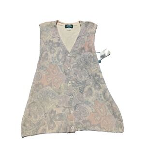 Vtg Parkhurst Northern Reflections‎ Women Medium Sweater Vest Button Front
